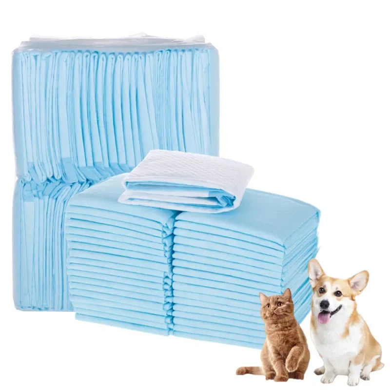 100/50/40/20PCS - Fraldas absorventes para cães, fraldas descartáveis para treinamento de filhotes, almofadas para xixi, superfície de secagem rápida, almofada limpa, suprimentos para cães