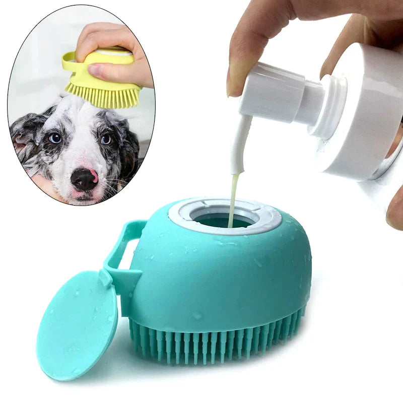 Escova de silicone com dispenser - para pets - Minha loja